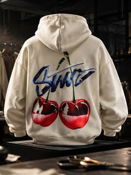 Cherry Chrome hoodie in Ecru